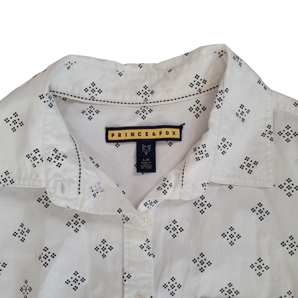 Prince & Fox White Printed Button Down Shirt - Picture 3 of 5